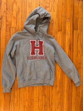Harvard Gray Pullover Hoodie with Red Logo